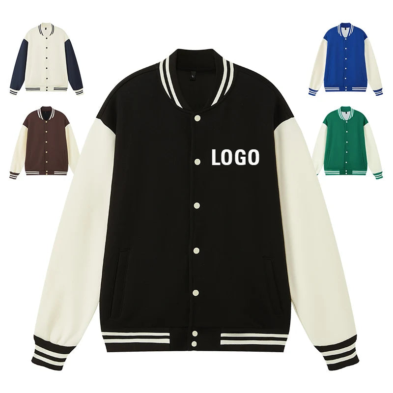 Vintage Black Varsity Jacket Custom Unisex Plain Baseball Sport Letterman Jackets Manufacturers