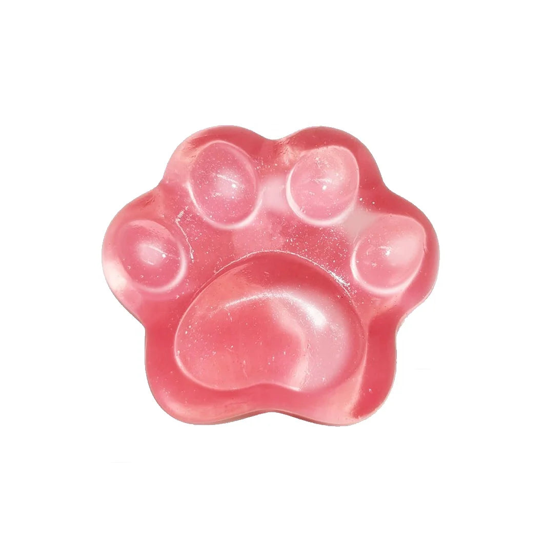 Hot Sale Cute Pink Cat Paw Handmade Herbal Glycerin Jelly Soap with Honey Solid Form Skincare for Women MegaBDM