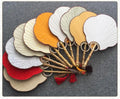 Chinese Style Classical Literature Art Handicraft Round Rice Paper Fan Still Life Pattern Asian Zen Design Summer Use Wall Mount