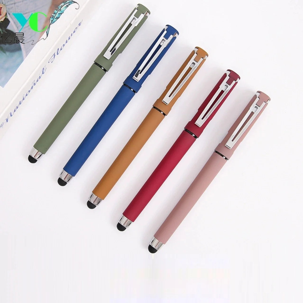 High End Business Retro Color Signature Gel Pen logo Printable Advertising Gift Plastic Pen Multifunctional Touch Ballpoint Pen