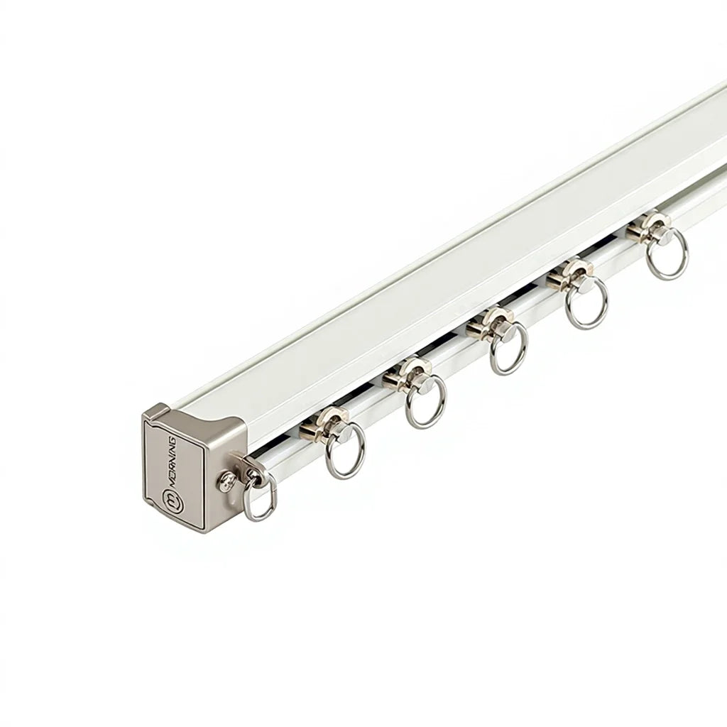 Deluxe Heavy-Duty Long S-Fold Siding Track Set Modern Aluminum Alloy Design for Silent Window Functional Curtain Rods