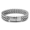 Up-Class Classic Waterproof 316L Stainless Steel Double Row Tennis Chain Jewelry Bracelet for Men