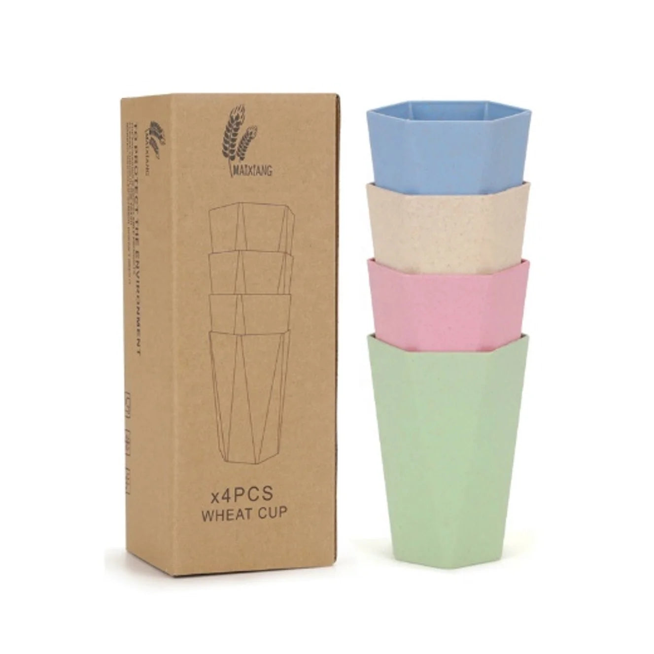 Wheat Straw Bathroom Diamond Water Cup Set Quality Simple and Creative Wheat Straw Cups Eco Friendly Toothbrush Cup