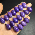 Natural Purple Crystal  Charoite Gemstone Pendant Handmade  925 Silver