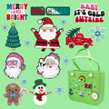 Large Size PVC Tote Beach Bag Charm Custom Christmas Disco Santa Claus and Gingerbread with Sonw Sock Rubber Button Accessory