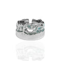 Adjustable Irregular Wide Flowing Enamel Glaze Rings Wave Ring Simple Fashion Bohemian Rings