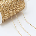 Wholesale Loose Chain Brass Real Gold Plated Seed Chain for Jewelry Manufacturing Supplier