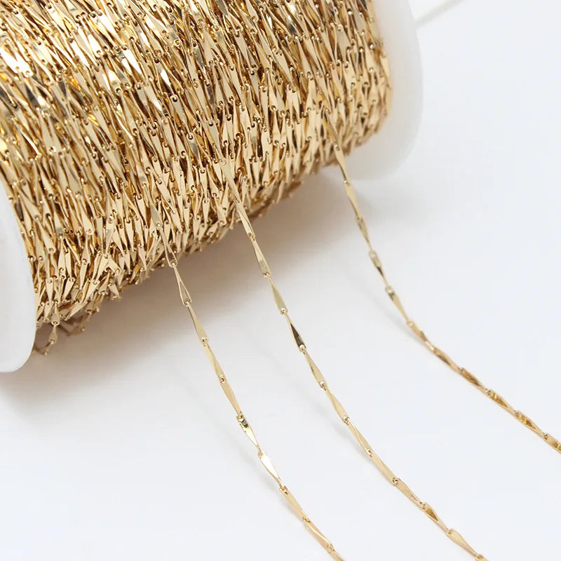 Wholesale Loose Chain Brass Real Gold Plated Seed Chain for Jewelry Manufacturing Supplier