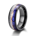 OAHLAN 8mm Gold Arrow Double Color Male Jewellery Bands Black Plated Tungsten Carbide Rings for Men's Anniversary Engagement