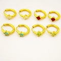 Bulk Aesthetic 18K Gold Plated Stainless Steel Hoop Earrings Fine Genuine Ruby Square Zircon Jewelry for Women
