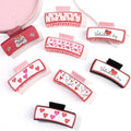 Wholesale New Arrival Women PU Hair Claw 10.5 cm Large Hair Claws for Valentine's Day Gift