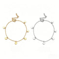 Trendy Fashion Style Waterproof Minimalist High Polish Stainless Steel Cute Delicate 18k Gold Plated Tassel Coin Bracelet for