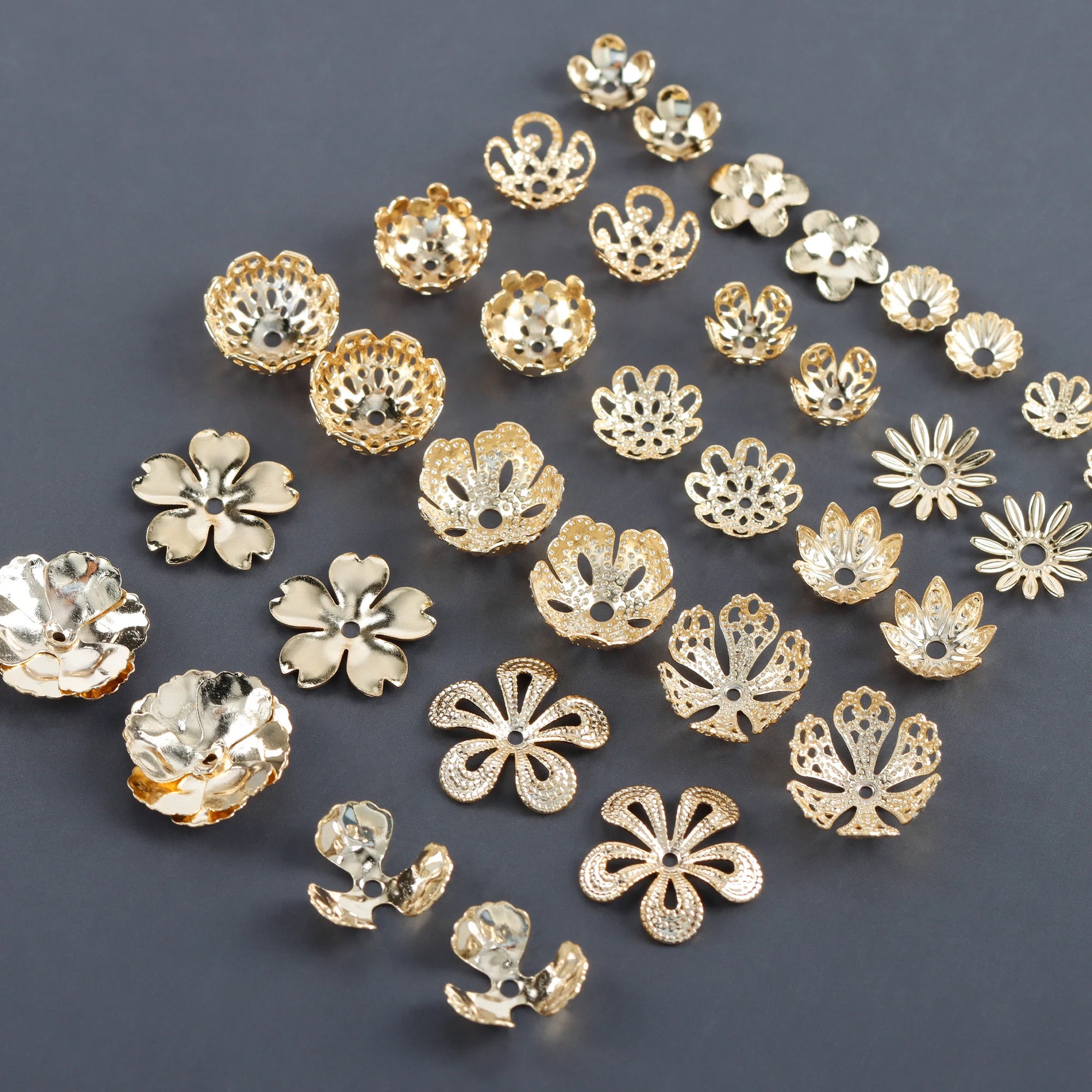 M1038 Wholesale Flower Shaped Metal Copper Diy Earrings Pendants Bead Connector Women Jewelry Findings & Components