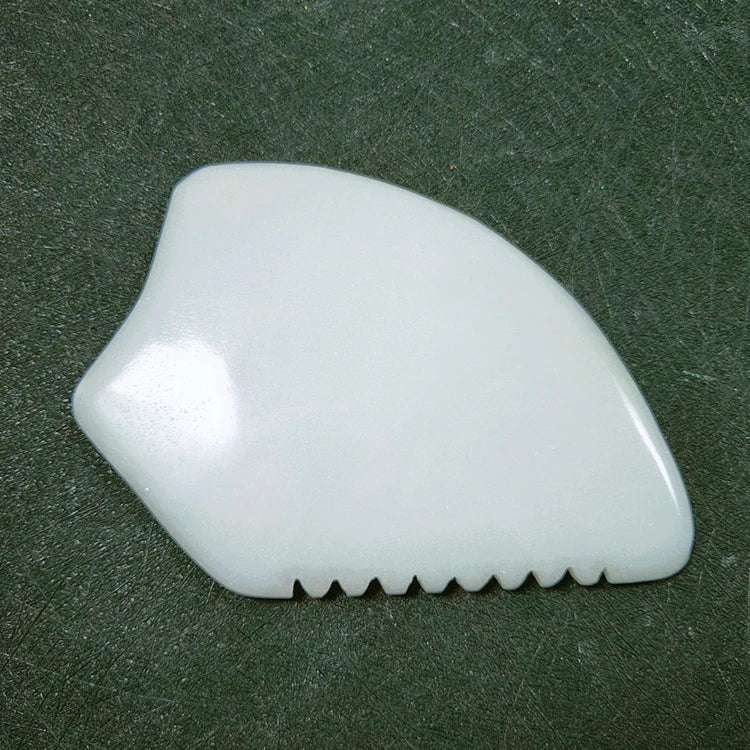 HZ Mushroom Gua Sha Masaj Facial Massager White Jade Guasha Jade Scraping Massage Tool