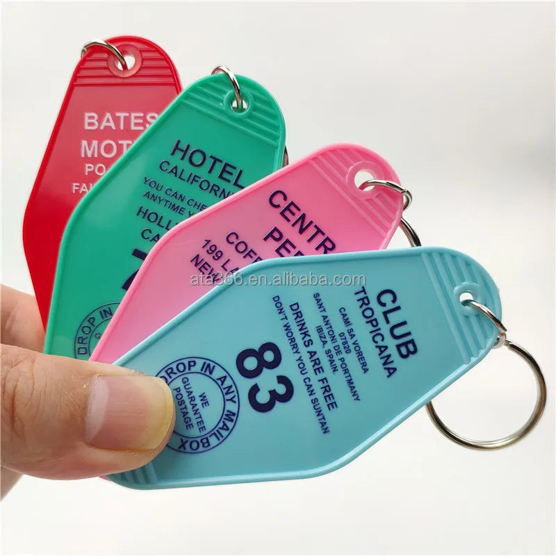 New Hotel Motel Keyring Key Ring Custom Plastic PVC Motel Hotel Key Tag Keychain MegaBDM