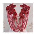 Fashion Front Crystal Tassels Wedding Collar With Rhinestone  Appliques Neckline With Fringe Many Color in Stock