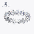 Rochime Prong Set Heart Shaped Wedding Band  925 Sterling Silver Rhodium Plated Cubic Zirconia Rings for Women