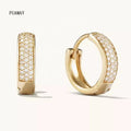 FUAMAY Bold Huggie Hoops 925 Sterling Silver Earrings Pave Diamond Gold Plated Minimalist Jewelry for Weddings Parties Gifts