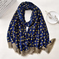Spain Luxury Brand Patchwork Floral Tassel Viscose Scarf Women Print Shawls and Wraps Pashmina Stole Muslim Hijab 180*90Cm