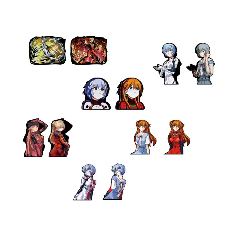 13CM 3 in 1 Classic manga girls dynamic picture Ev angelion anime motion sticker