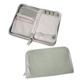 Women's Portable Travel Jewelry Organizer Zipper Lock Bag PU Leather Canvas Lining Foldable Necklace Ring Earring Custom Logo