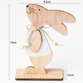 Dropship Nefe Model 009 Easter Bunny Wooden Ornaments Creative Wood Craft Decoration for Desktop Easter Home Decor