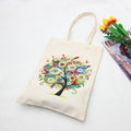 Fashion New Style Diamond Painting Canvas Bag Colorful Flower and Fruit Tree Pattern Polyester-cotton Fabric Daily Shopping Bag