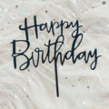 Gold Black Cake Insert Card Happy Birthday Cake Topper for Party Wedding Decoration