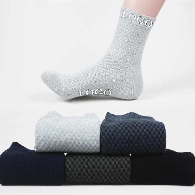 Factory Wholesale Customizable Solid Color Breathable Regular Classic Style Men's Bamboo Fiber Socks for Women Men
