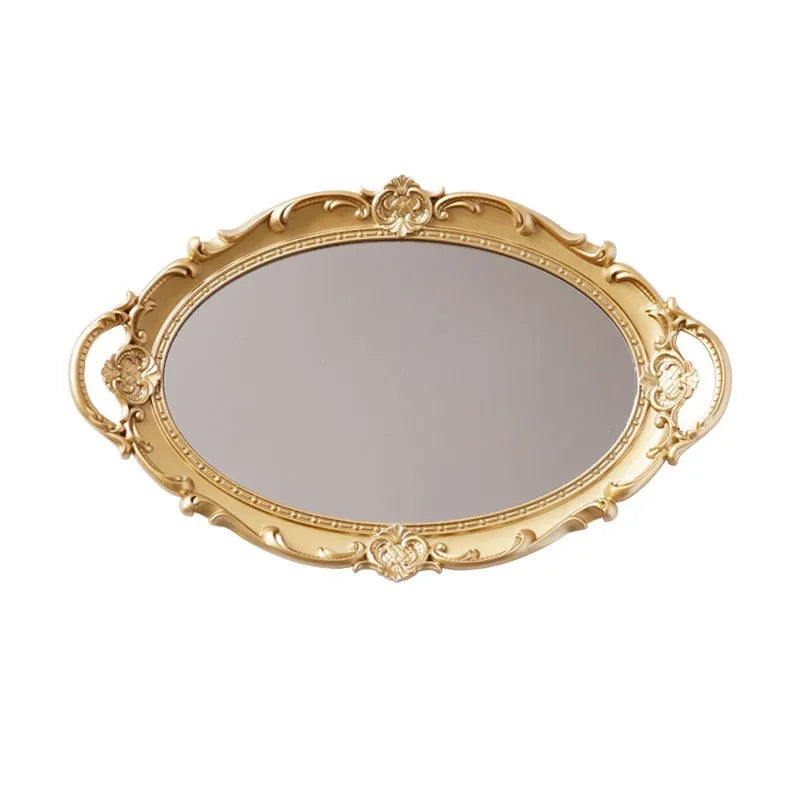 Portable Classic Mirror Decorative Mirror Tray Decoration Wall Mirror for Living Room Bedroom Dinning Room