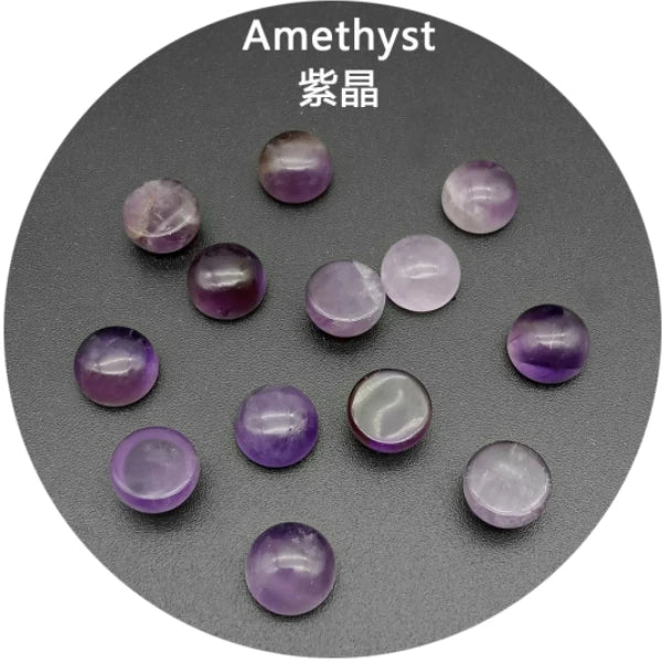 4\6\8\10\12MM Gemstone Cabochons Natural Synthetic Stone Beads Amethyst Cabochons for Earring Necklace Bracelet