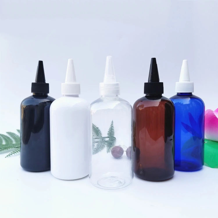 IBELONG 250ml Blue White Amber Clear Black Short Fat Cosmetic PET Plastic Bottle with Twist off Cap Packaging