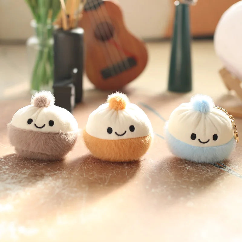 Peluches Plush Soft Cute Dumpling Keychain Cartoon Squishy Toys Fluffy Steamed Stuffed Bun Doll Plushie Birthday Partied Gifts