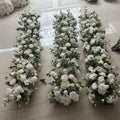 OEM Artificial Flower White Green Flower  Runner for Wedding Party Decoration