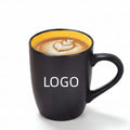 Top Seller 2026 Inside Colorful Outside Matte Black 12 oz Ceramic Coffee Mug with Custom Printed Coffee Mugs