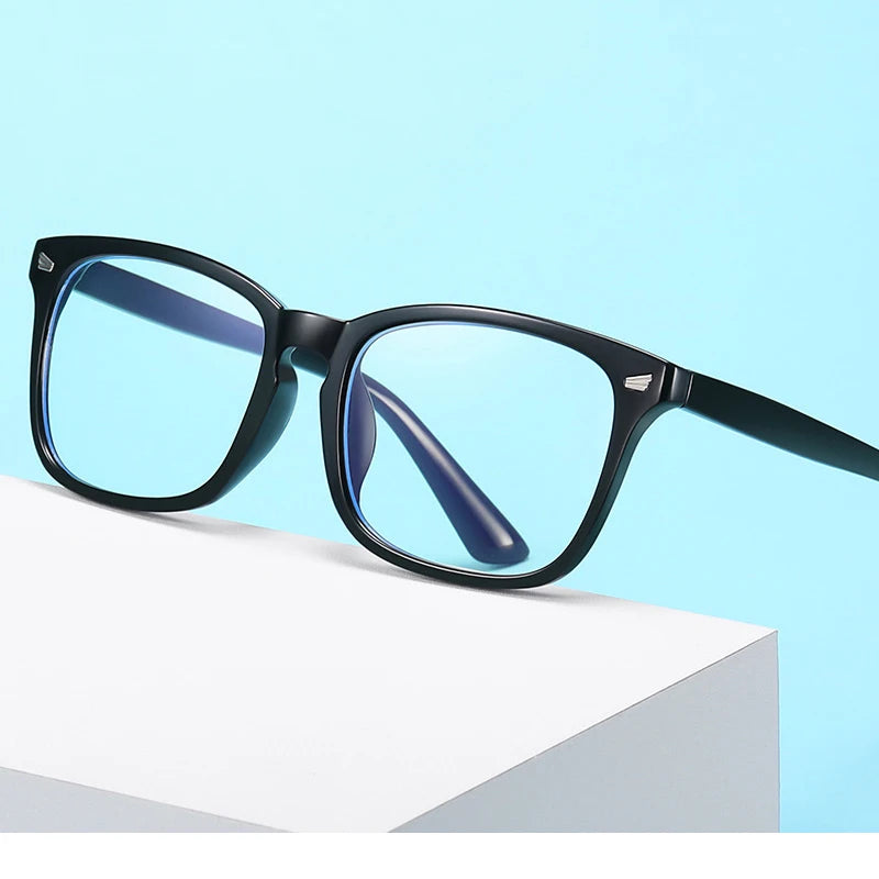 Hot Selling Anti Blue Light Square Eyeglasses Custom Logo Printed PC Frame Blue Light Blocking Glasses for Unisex All Face