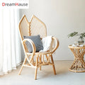 Living Room Rattan Lounge Chair Handmade Art Furniture Balcony Courtyard Patio Indoor Outdoor Single Chair
