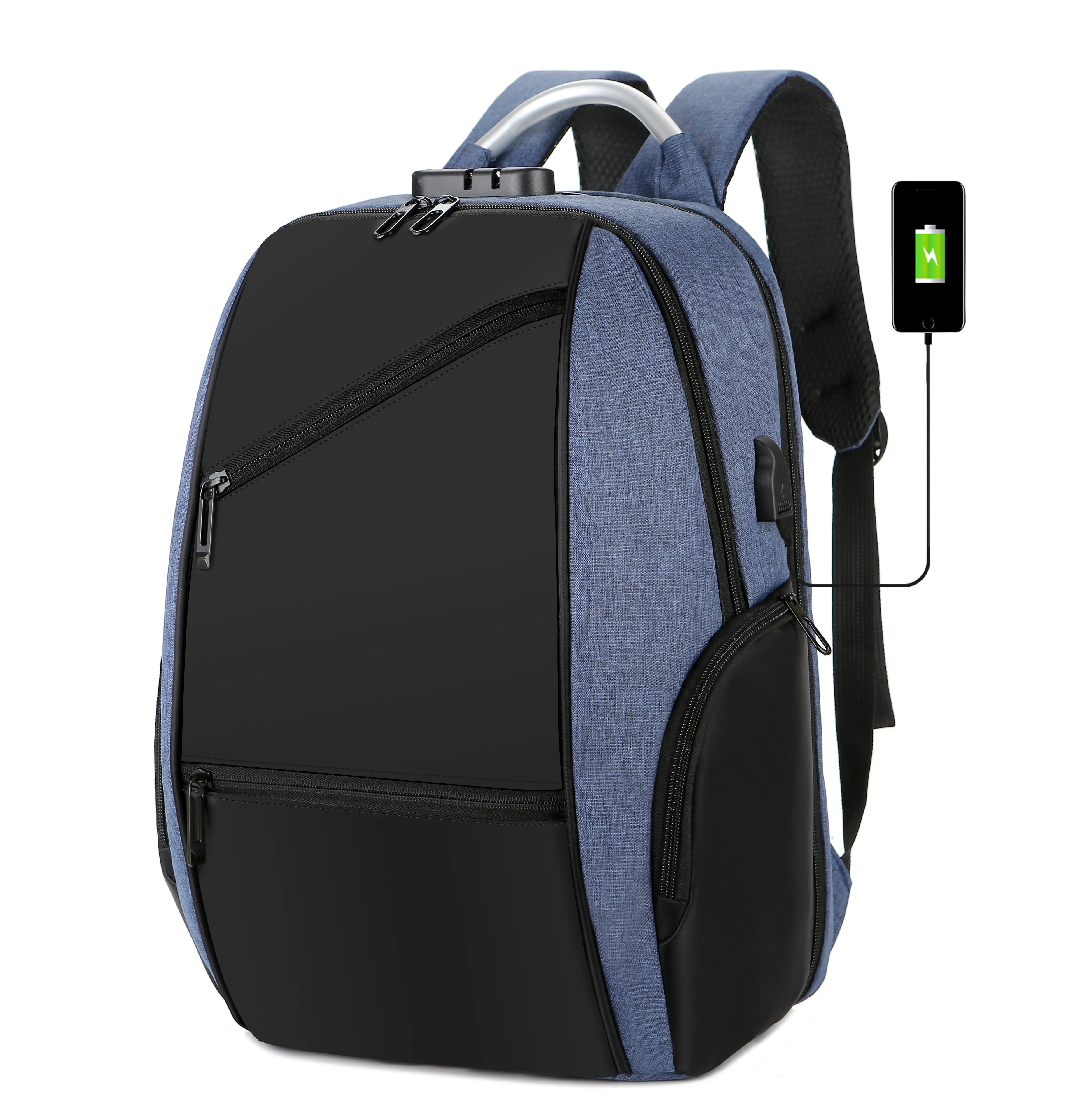 MKW6606 10PCS Custom Logo Anti-Theft Polyester Waterproof Laptop Backpacks for Men's Business Travel Large Capacity USB Port