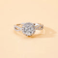 Luxury Vintage Wedding Ring for Women Full Diamond Zircon Silver Plated Engagement Finger Ring