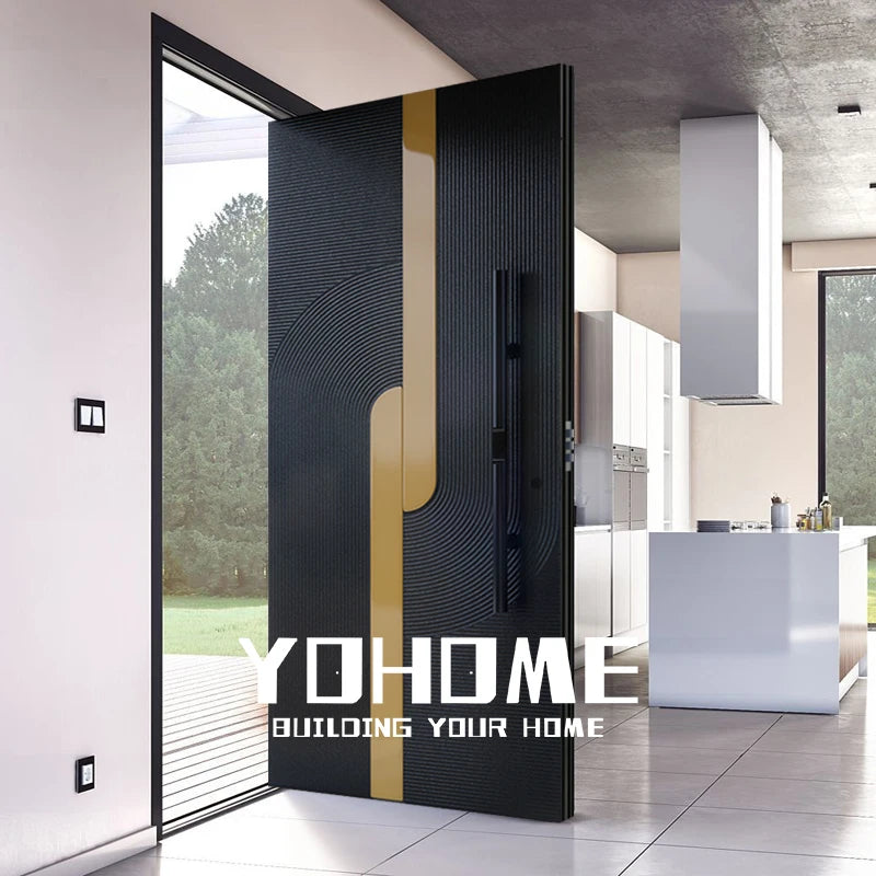 Italian Luxury Aluminum Entrance Door for Villa Entry Door Designs House External Security Door Pivot