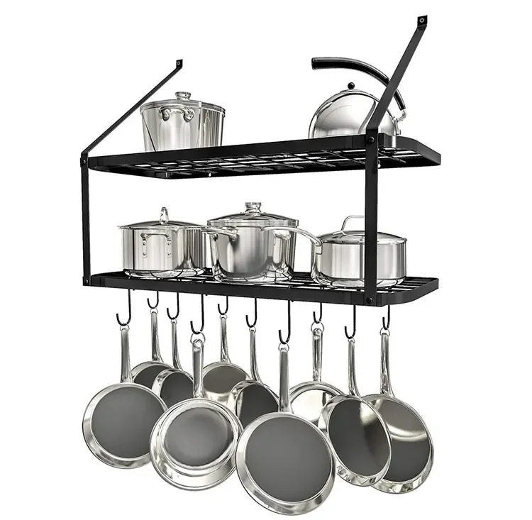 Kitchen Wall Mount Adjustable Hanging Pan Rack Hot Sell Pot Lid Organizer Rack Holder MegaBDM