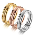 Creative Titanium Steel Plain Zircon Ring Set for Women Three Frosted Wedding Ring for Couples Stainless Steel Three Piece Set