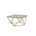 Hot Sale Stainless Steel Golden Table Chromed Furniture White Marble Coffee Table