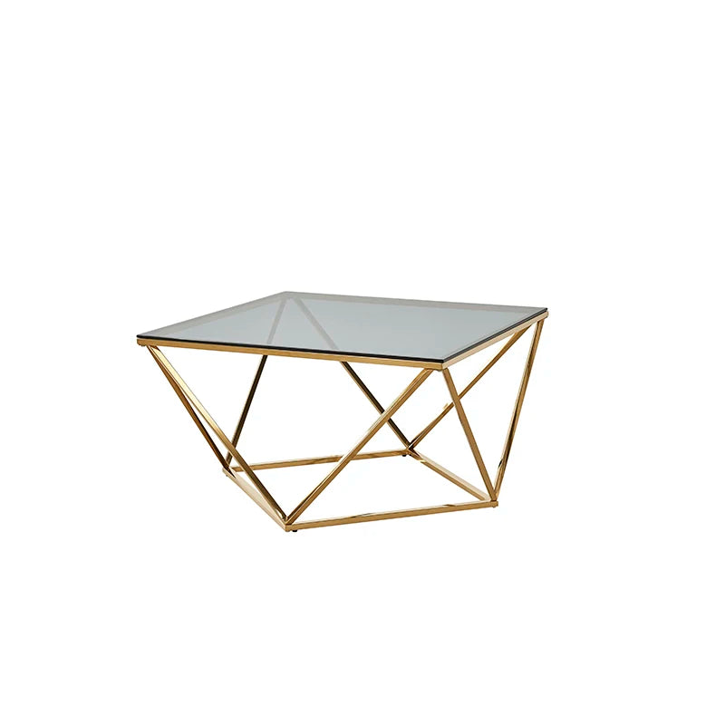 Hot Sale Stainless Steel Golden Table Chromed Furniture White Marble Coffee Table