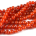 Red Agate Stone Loose Bead Round Semi-Precious Gemstone Beads for Jewelry Making