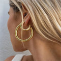2023 Trendy Earring 18K Gold Plated Simple  Basic C Hoop Earrings Stainless Steel Earrings Wholesale