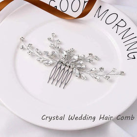 ML2338 Fashion Leaves Hair Comb Bridal Handmade Crystal Hair Comb Wedding Hair Jewelry