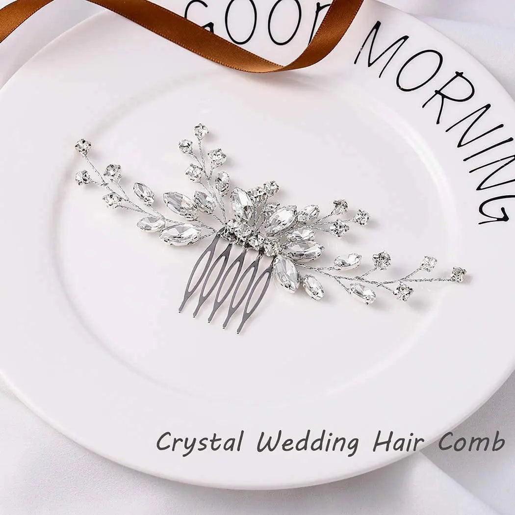 ML2338 Fashion Leaves Hair Comb Bridal Handmade Crystal Hair Comb Wedding Hair Jewelry