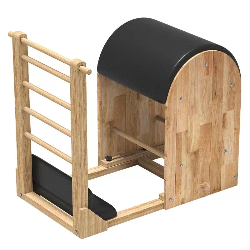 High Quality Adjustable Wooden Pilates Studio Equipment Pilates Reformer Bucket Trainer Oak Wood Ladder Barrel