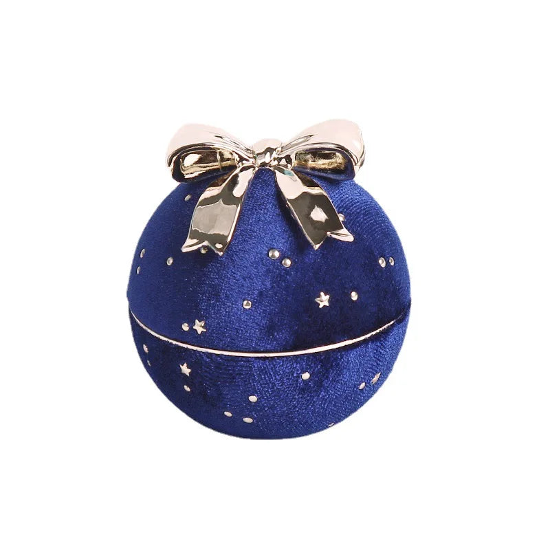 SSeeSY Fashion Luxury Custom Jewelry Boxes Round Starry Bow Knot Ring and Pendant Necklace High Quality Christmas Gift Packaging